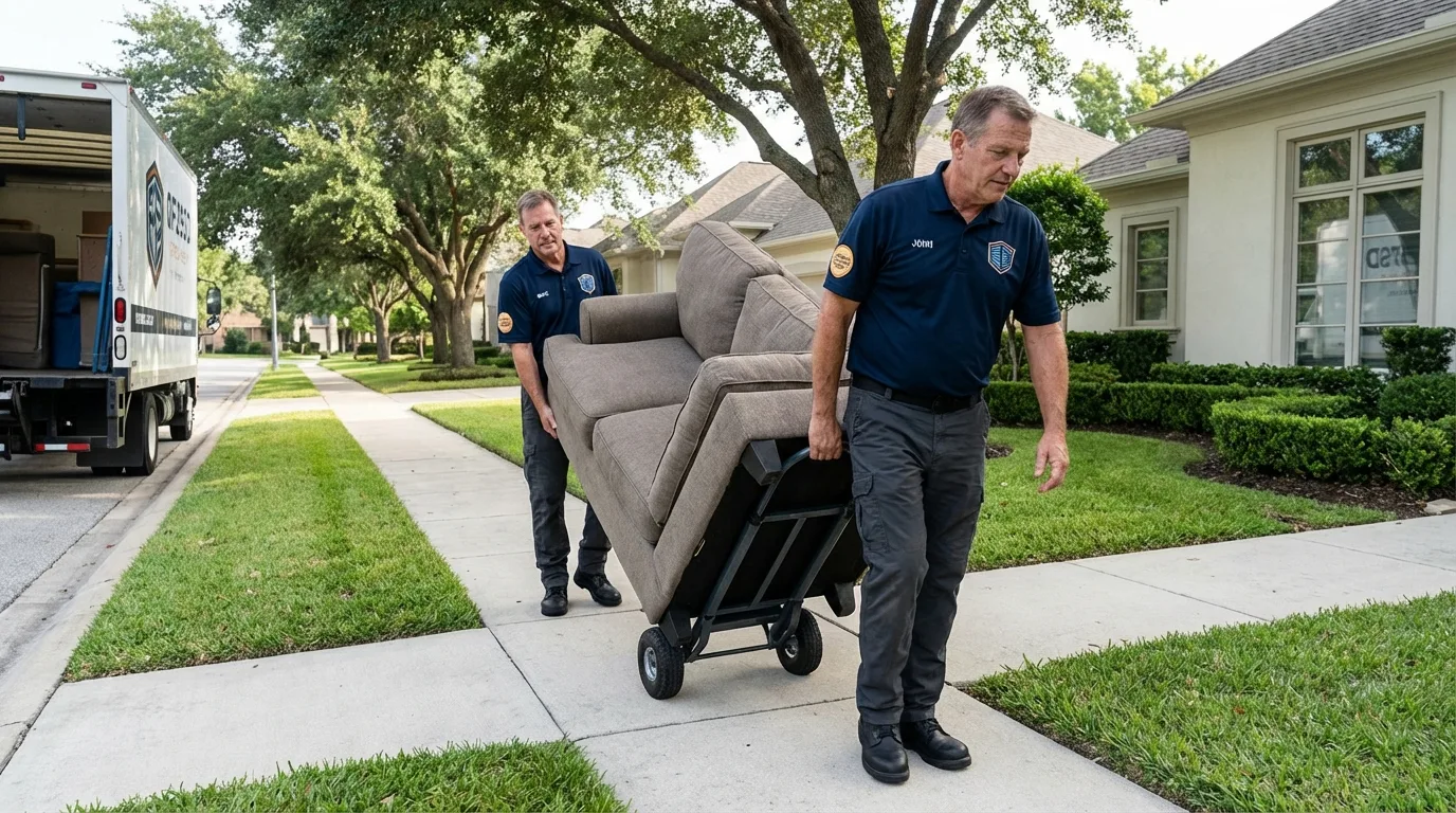 Local residential moving crew loading furniture in Dannemora, NY